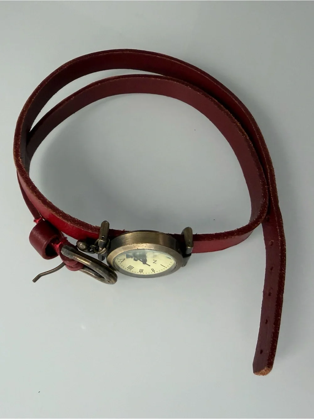 Red Wrap Leather Smartwatch-Style Fashion Watch